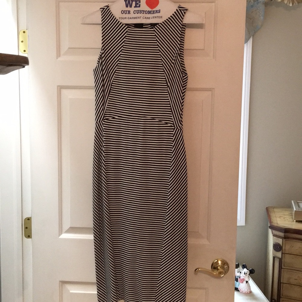 Black and white striped dress.  Worn once